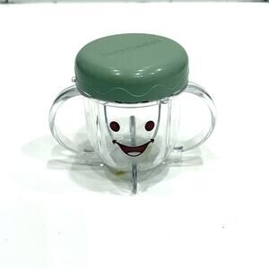 Baby Bullet Short Handled Cup w/ Lid Replacement Part ONE GREEN preowned